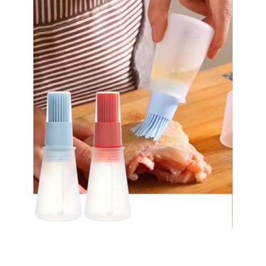 Imagem de 2 peças de escova de silicone para garrafa de óleo de 62 g, pincéis de cozimento para churrasco e pastelaria, grelha de silicone para churrasco, óleo de pastelaria, mel, escova de garrafa de molho