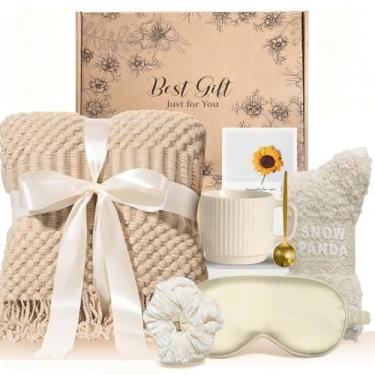 Imagem de Cesta de presentes de Natal para mulheres, presente feminino de aniversário de ação de graças, "Get Well Soon", cesta de presente de simpatia para ela, amizade, mãe, irmã, melhor amiga, esposa, colega