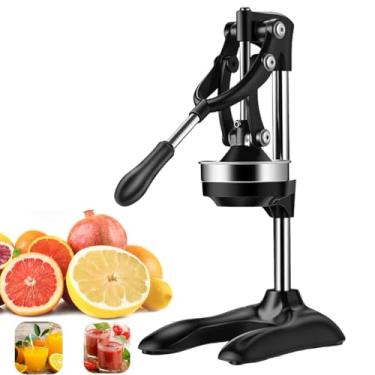 Imagem de Espremedor manual comercial de frutas de aço inoxidável, espremedor de frutas, triturador de limão, romã, triturador para uso comercial em casa, restaurante, preto