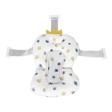 Imagem de Generic Almofada de Apoio de Banho Infantil Travesseiro Flutuante Macio para Banheira Com Padrão de Coroa para Recém-nascidos 0-12 Meses Branco