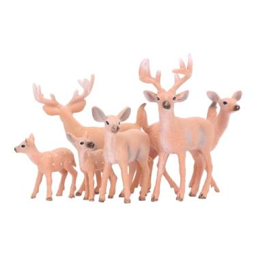 Imagem de Cryfokt Estatuetas de Cervos de Cauda Branca, Decoração de Topo de Bolo Realista, Escultura de Cervo para Aniversário de Crianças, Conjunto de 6 Brinquedos para Decorações de Natal Em Miniatura,