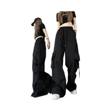 Imagem de Calças Cargo De Cintura Alta Y2K Para Mulheres, Moda Streetwear, Calça
