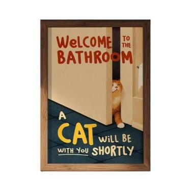 Imagem de Arte De Parede Gato Preto: Pôster Moderno Pop Divertido De Animal, Ilu