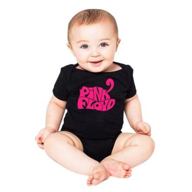 Imagem de Body infantil rock Pink Floyd logo retrô - Lado B Rock, M, Preto