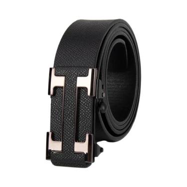 Imagem de Cinto De Couro Escuro Masculino Acessório De Moda Luxuoso E Durável Pa