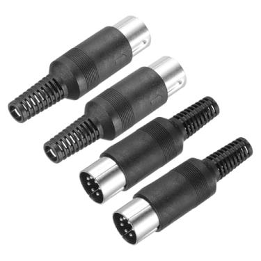 Imagem de 4 peças S-Video DIN soquete macho 7 pinos de transmissão de sinal DIN conector DIN para TV DVD computador player (plugue PS/2)