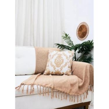 Imagem de Manta para Sofá Gigante 2,40x1,80m Casal Algodão Macio Decorativa(Caramelo)