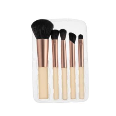 Imagem de Kit 5 Pincéis Compactos para Maquiagem – Com Estojo – Pincéis para Retoque – Portátil para Bolsa