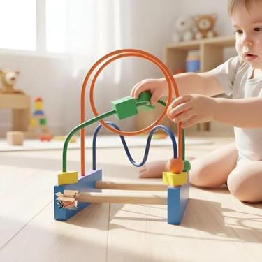 Imagem de Brinquedo Pedagógico Educativo Em Madeira Aramado Tamanho M Montanha Russa