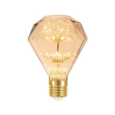 Imagem de Lâmpada Led Taschibra Vintage Fireworks D95 E27 Bivolt 2200k Amarelo âmbar