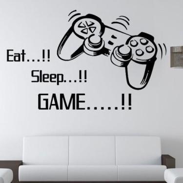 Imagem de Adesivos de parede Eat Sleep Game Cartoon Controller PVC 43x57cm - yiw