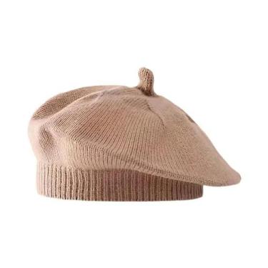 Imagem de Gorro De Inverno Quente Para Meninas Bebês, Chapéu De Malha Com Flor, 