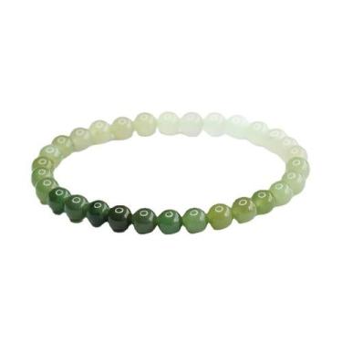 Imagem de Pulseira de miçangas redondas de gradiente natural de jade de 6 mm - y