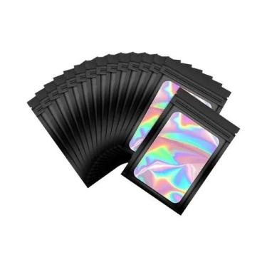 Imagem de Sacos Mylar Holográficos Coloridos a Laser 50un. Herméticos Com Zíper 