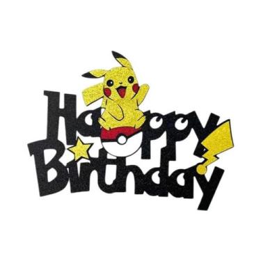 Imagem de Topo De Bolo Pikachu Pokémon, Figura De Anime, Decoração Para Festa De