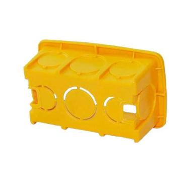Imagem de Kit 50 Caixa Luz Plástica Retangular Amarela 4x2 Reforçada - GERPLAST