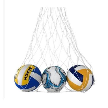 Imagem de Saco Rede De Guardar 20 Bolas Futebol, Futsal Volei, Seda Branco - Meg