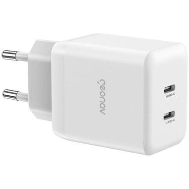 Imagem de Carregador de Tomada Turbo 35W Super Power Duo - Branco - Geonav - CH3