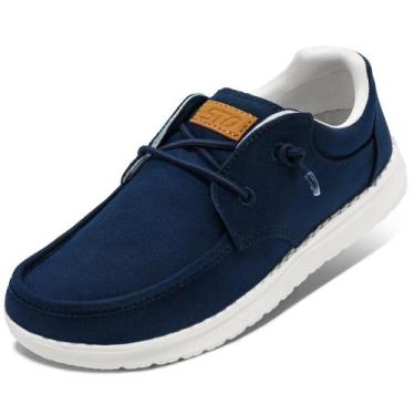 Imagem de Sapatos femininos STQ Slip-On Boat, Navy Orthopaedic US 7.5
