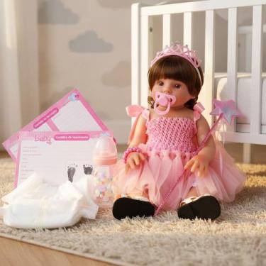 Imagem de Boneca Bebê Reborn Fada Realista Premium Tiggy Brinquedos