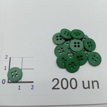 Imagem de Botões Verde 11mm 4 Furos Fosco 50Un 100Un 200Un confecção vestidos ar