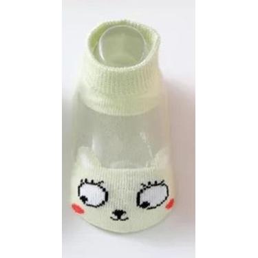 Imagem de Meia bebê zoo curta menina/menino  - Kadu modas, Verde gatinha