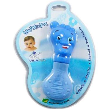 Imagem de Mordedor Pezinho Para Bebê Macio AZUL - VILATOY - Vila Toy