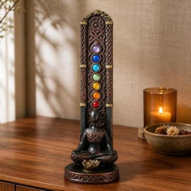 Imagem de Incensário Porta Incenso 7 Chakras Meditação Resina zen - ASA
