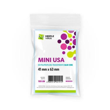 Imagem de Shields Sleeves Mini Usa 41 X 63mm Blue Core Meeple Virus 100 unidades