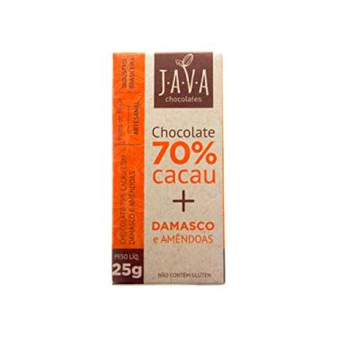 Imagem de Chocolate 70% Cacau e Damasco e Amêndoas Vegano 25g Java