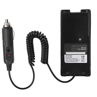 Imagem de Mugast Adaptador eliminador de bateria, carregador portátil de carro de 12 V, adaptador eliminador de bateria para intercomunicador de rádio IC-V8 IC-V82 IC-A6 IC-A24 IC-F3GT CB
