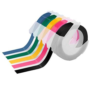 Imagem de Oozmas Fita de etiqueta de substituição compatível para o organizador de etiquetas Dymo Embossing Xpress Pro Office Mate II Fita de 1,9 cm, fitas de gravação de plástico 3D para Xpress 12965 12966 154000, várias cores, pacote com 5