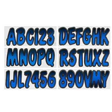 Imagem de Hardline Products Kit de número de registro PWC e barco de 7,6 cm compatível com fábrica, série 200, azul/preto