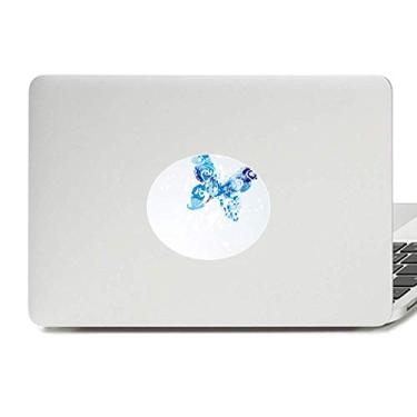 Imagem de Adesivo de notebook com estampa de borboleta azul celeste de animal com emblema de vinil e grafite