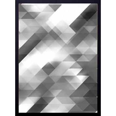 Imagem de Quadro em Abstrato Polígonos Cloud Decore Pronto Preto/ Branco 53x73cm