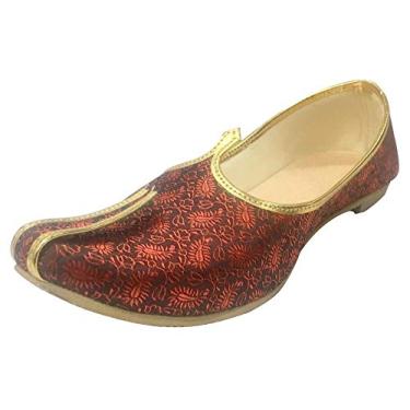 Imagem de Tênis de casamento masculino Step n Style Mehroon Sherwani Jutti sapatos indianos sapatos étnicos Mojari Juti, Mehroon, 12