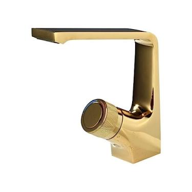 Imagem de Torneira da bacia do banheiro torneira misturadora ouro escovado/níquel/cromado torneira da pia quente e fria, torneira de ouro