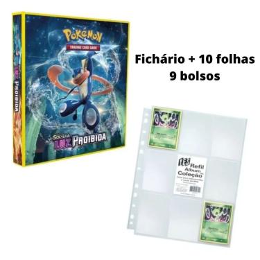 Imagem de Álbum Pasta Fichário Pokemon com 10 Folhas YES Sol e Luz - Luz Proibida - Para Cards Pokémon ou outras cartas para colecionar