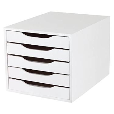 Imagem de Caixa de Arquivo 5 gavetas, Mdf Branco - Souza & Cia, (Ref: 3306)
