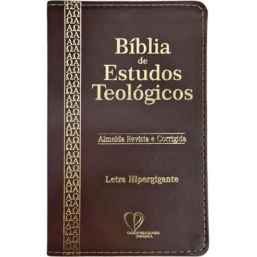 Imagem de Bíblia Sagrada De Estudos Teológicos Rc   Pu Luxo  Marrom