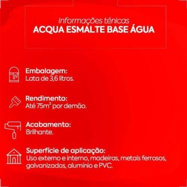 Imagem de Tinta esmalte sintetico eucatex 3600ml base agua branco brilhante pron