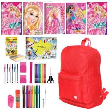 Imagem de Kit 5 Caderno Barbie Brochurão Tam Grande A4 42 Materiais - Foroni