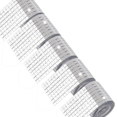 Imagem de Azulejos de mosaico, 8000 peças de azulejos autoadesivos de discoteca de 5 x 5 mm, adesivos de mosaico de espelho quadrado decalques para decoração de interiores, artesanato DIY, decoração de casa,