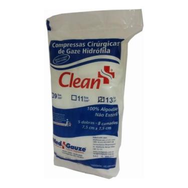 Imagem de Compressas Cirúrgicas de Gaze Hidrófila Não Estéril 13 Fios - Clean