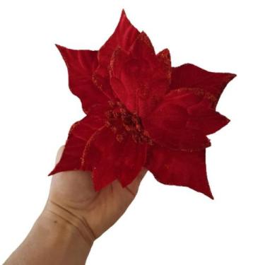 Imagem de Flor artificial poinsetia - Carmella Presentes, 40cm