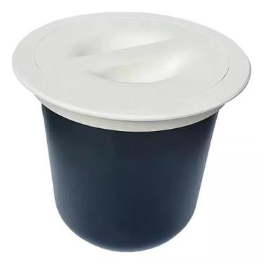 Imagem de Lixeira Embutir de Polímeros 8 Litros - Redonda Metasul, Branco