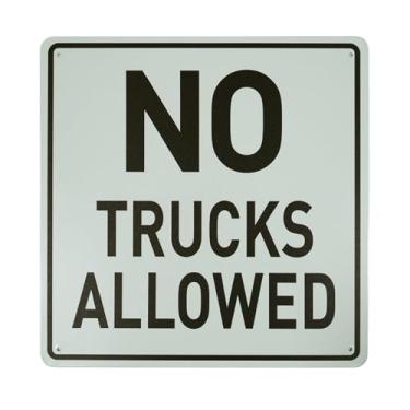 Imagem de BTHUKO Placa No Trucks - Placa de alumínio 12x12 No Big Trucks - Sem placas de estacionamento de caminhão - Placa de não permitir caminhões - Placa de retorno de estrada privada sem caminhão