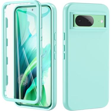 Imagem de Cum2giff Capa para Pixel 8a, capa protetora resistente à prova de choque de 360° com protetor de tela integrado, proteção contra quedas de grau militar, capa protetora resistente para Google Pixel 8a