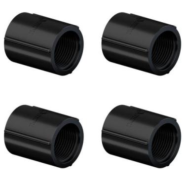 Imagem de 4 Luvas Eletroduto Tigre 1/2" Pvc C/rosca Antichama
