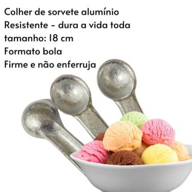 Imagem de Colher Para Sorvete e Açaí Bola Grande Alumínio -.18cm - mk